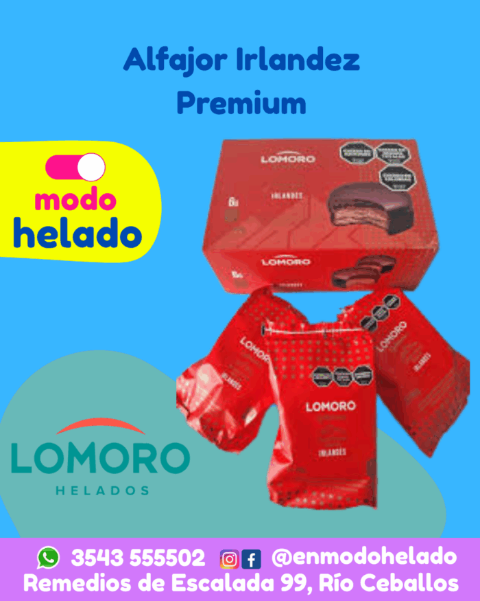 Alfajor Irlandés Lomoro caja x 6 unidades