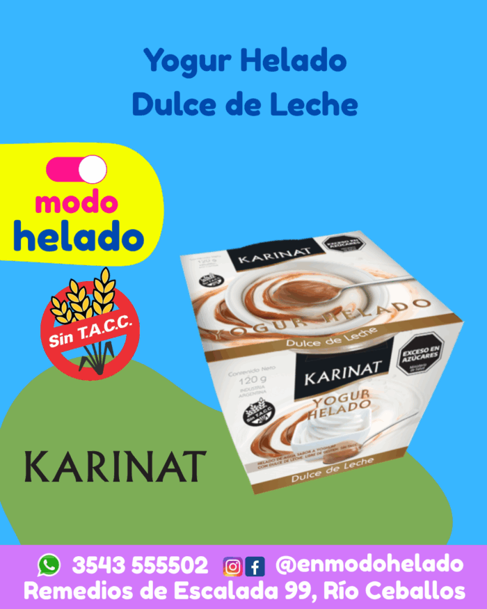 Yogur Helado Dulce De Leche Sin TACC Karinat
