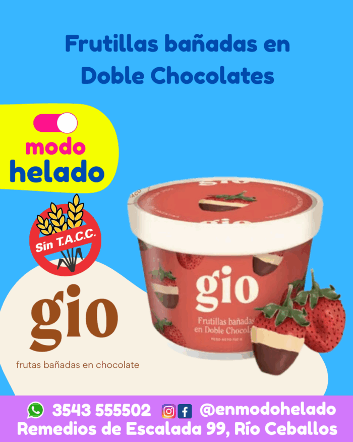 Frutillas en Choco Gio Sin TACC