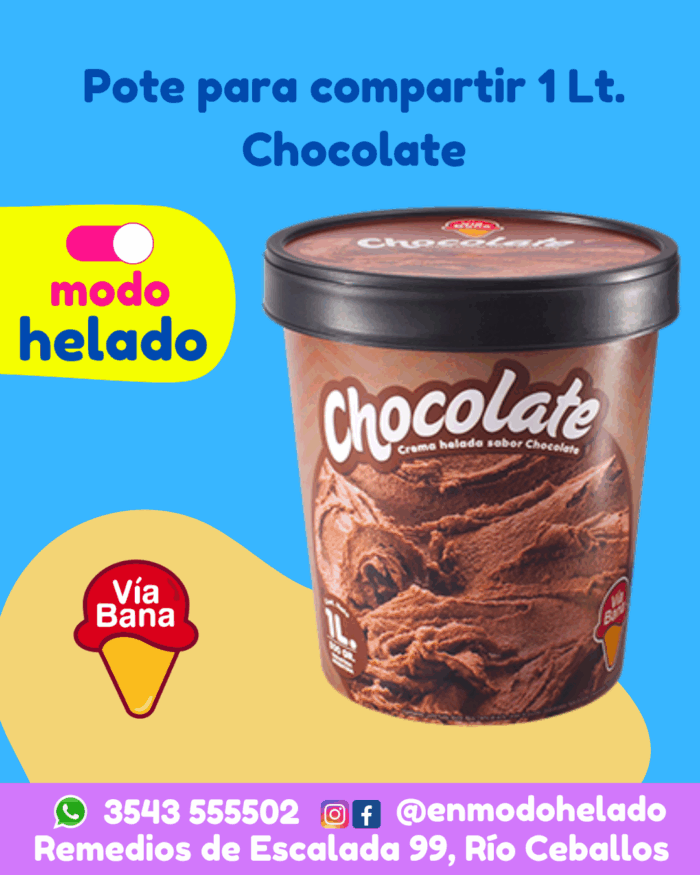 Pote 1 litro chocolate Via Bana