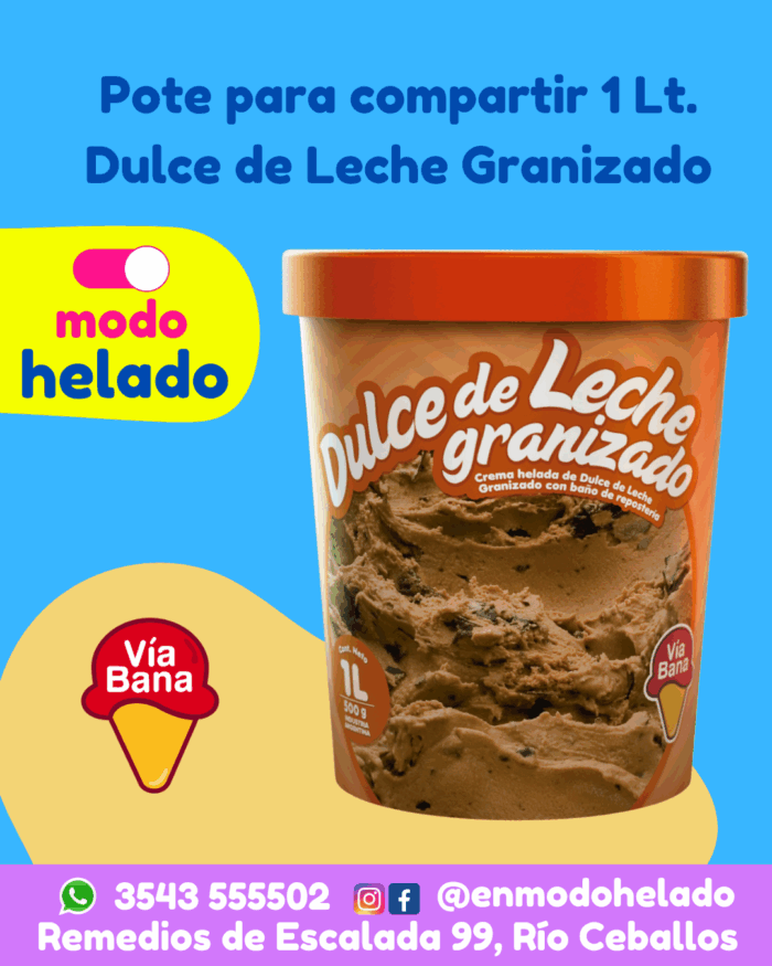 Pote 1 litro dulce de leche Via Bana