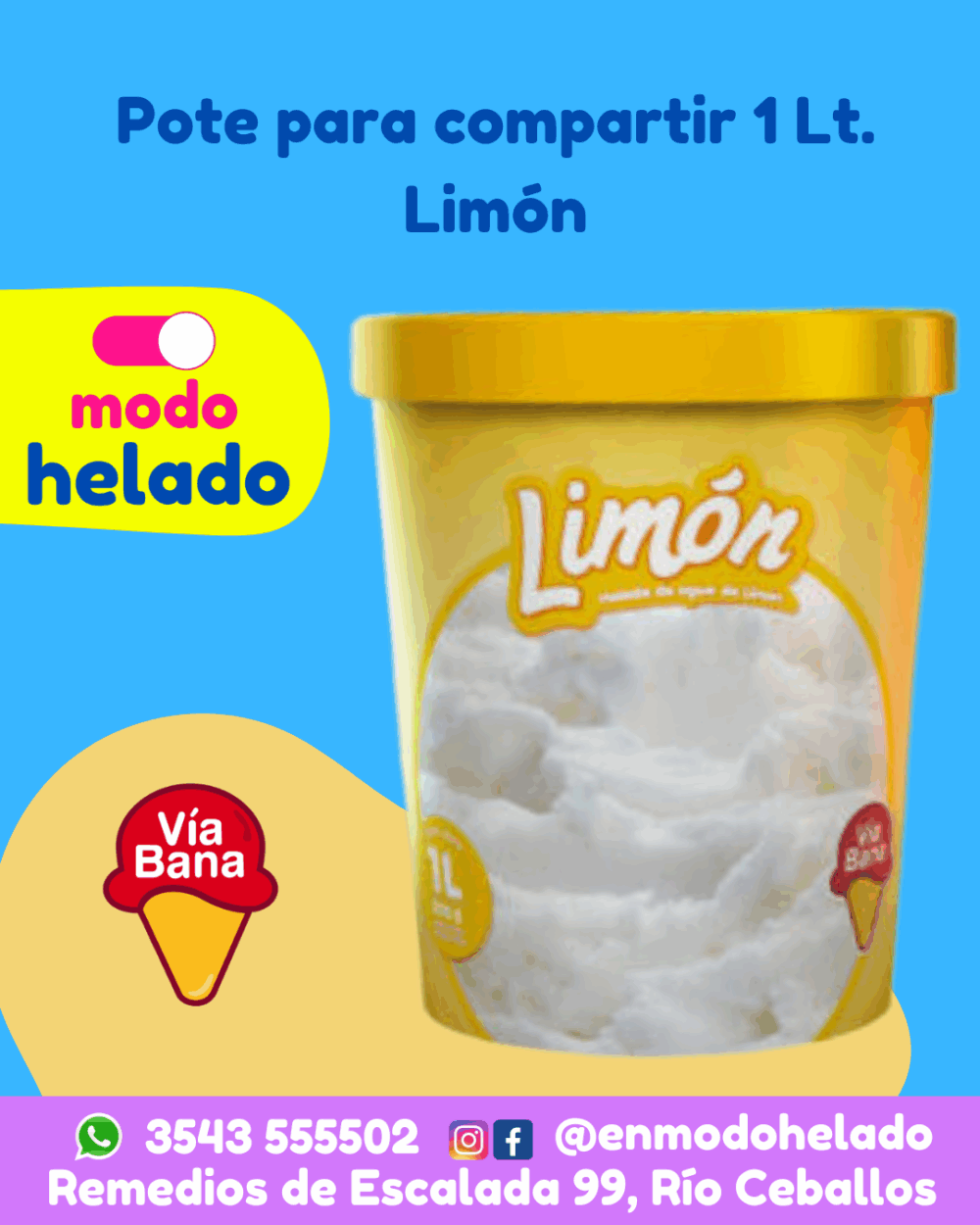 Pote 1 litro limon Via Bana