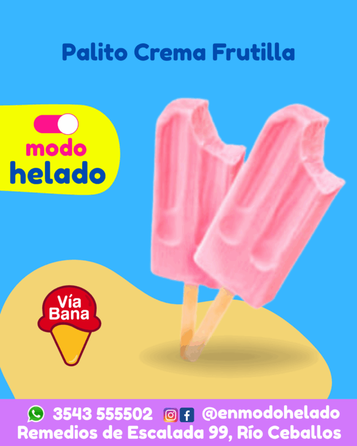 Palito crema frutilla Via Bana Caja 80 unidades