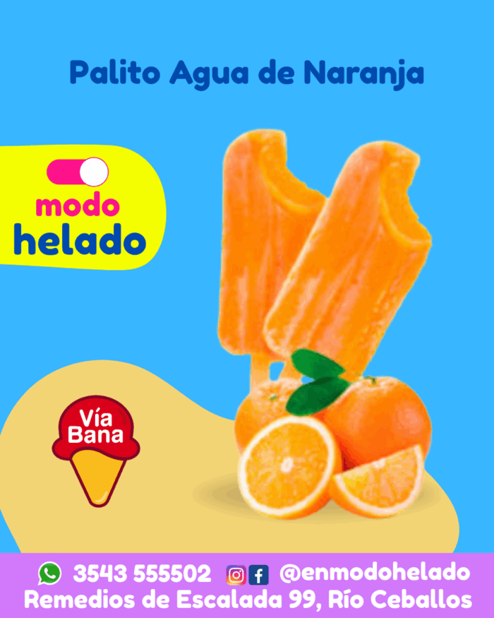 Palito agua naranja Via Bana Caja 80 Unidades