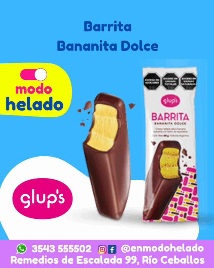 Barrita Bananita dolce Caja x 24 Unidades Glups