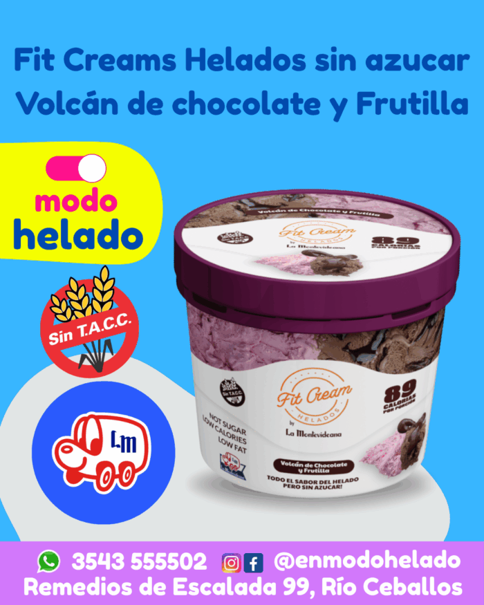 Fit Cream Helado Chocolate y Frutilla Sin TACC