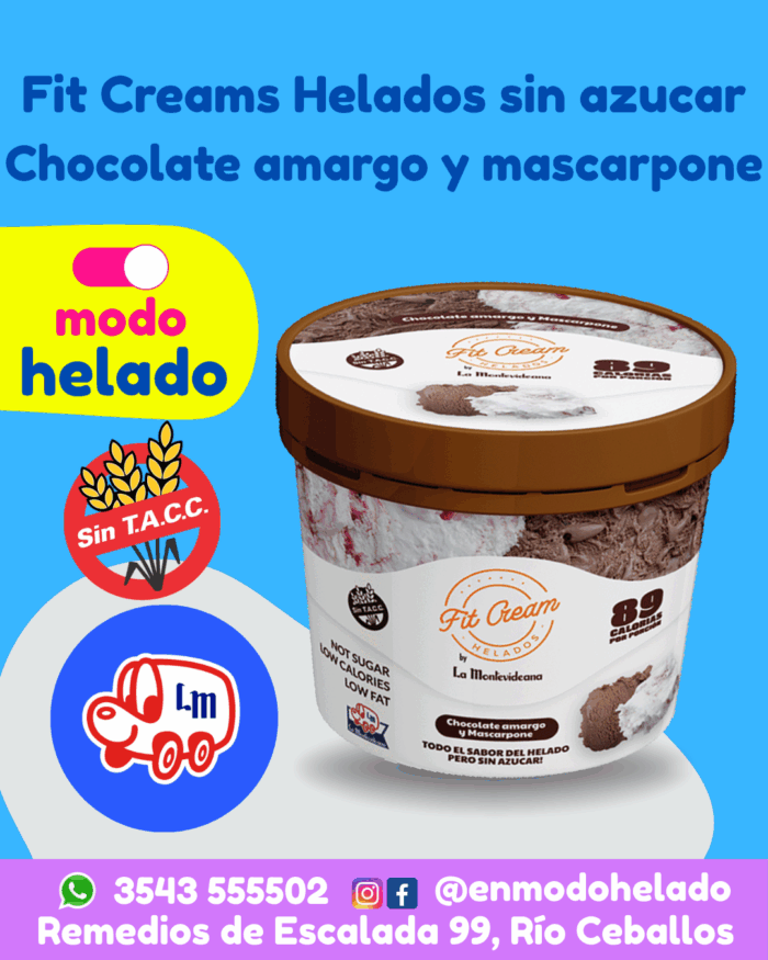 Fit Cream Helado Mascarpone y Chocolate Sin TACC