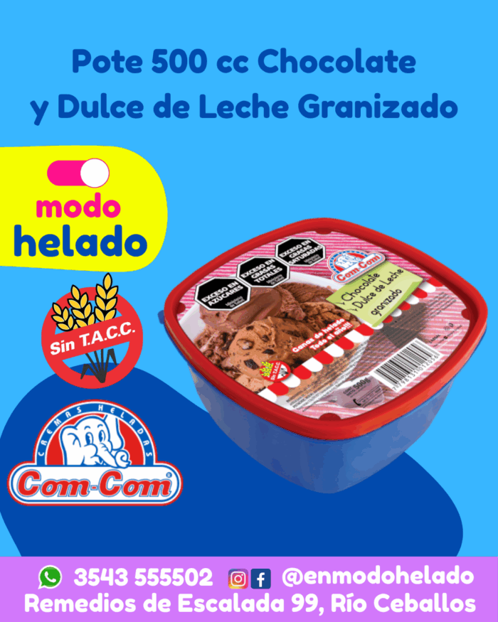 Pote 500 Sin Tacc Chocolate Y Dulce De Leche Granizado