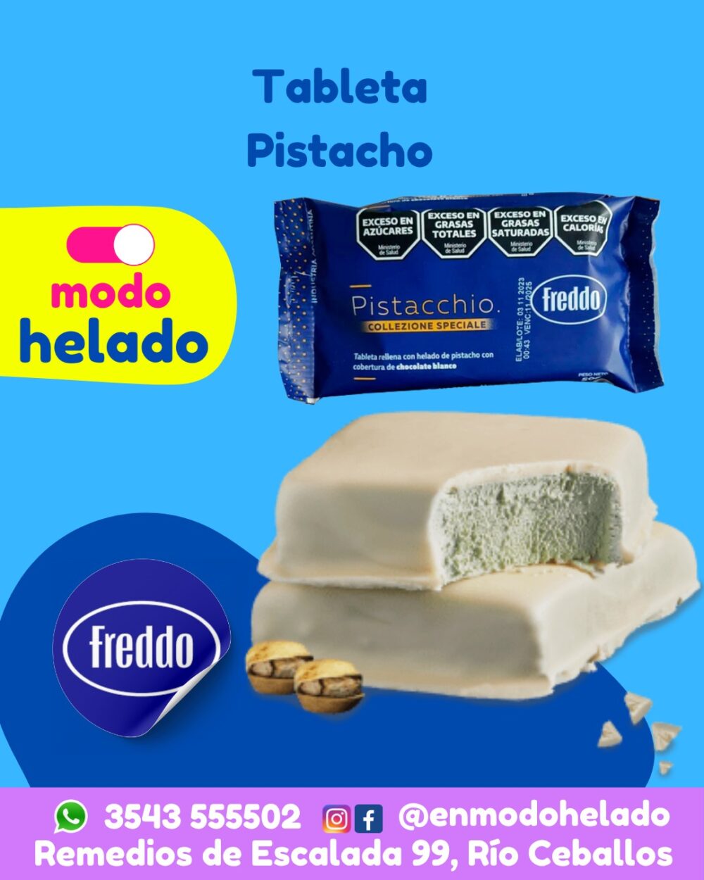 Tableta Pistacho 50 gs Freddo
