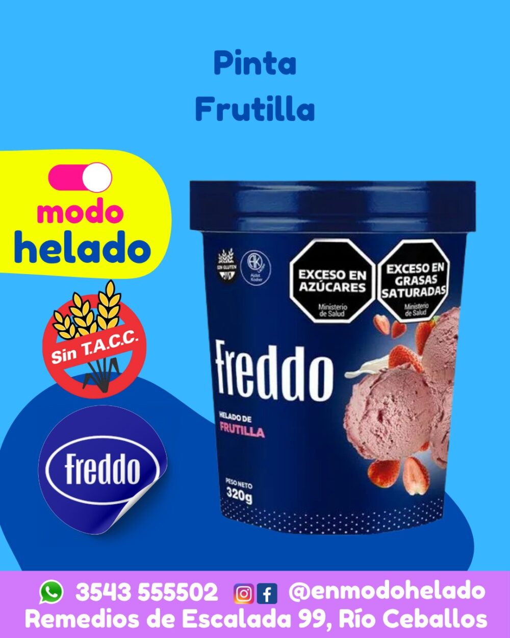 Pinta Frutilla a la crema sin tacc 320 gs. Freddo