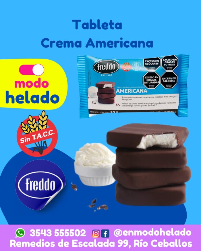 Tableta Crema Americana sin tacc 50 gs Freddo