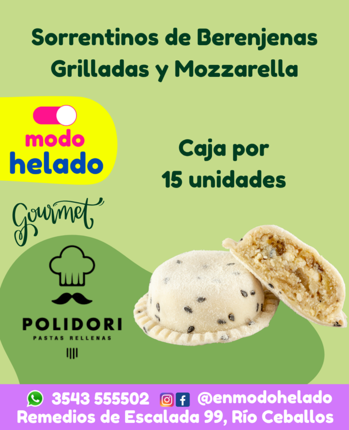 Sorrentinos Berenjenas grilladas y Mozzarella Polidori