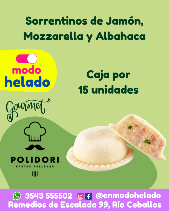 Sorrentinos Jamón, Mozzarella y Albahaca Polidori