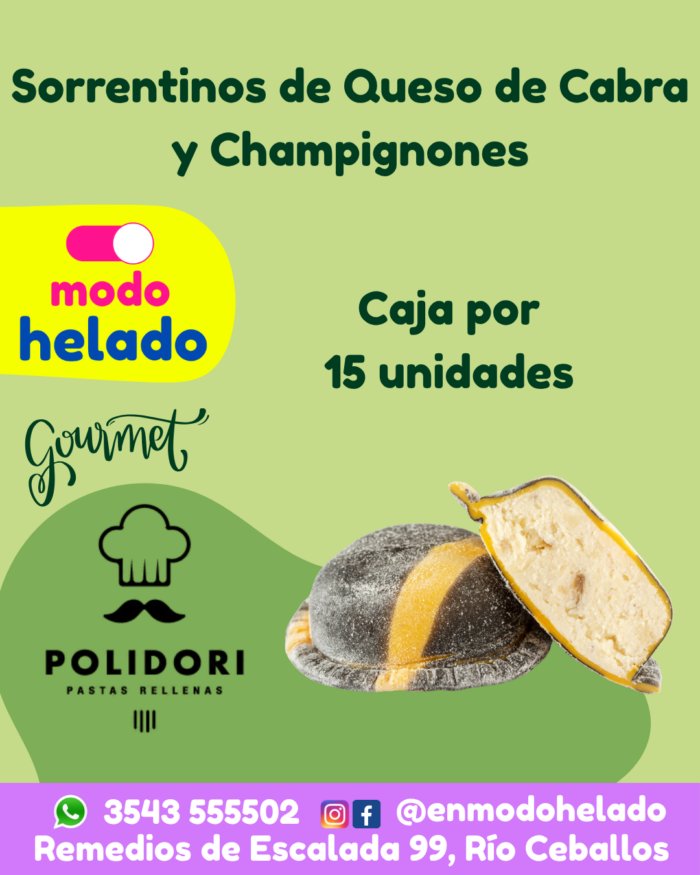 Sorrentinos Queso de cabra y Champignones Polidori