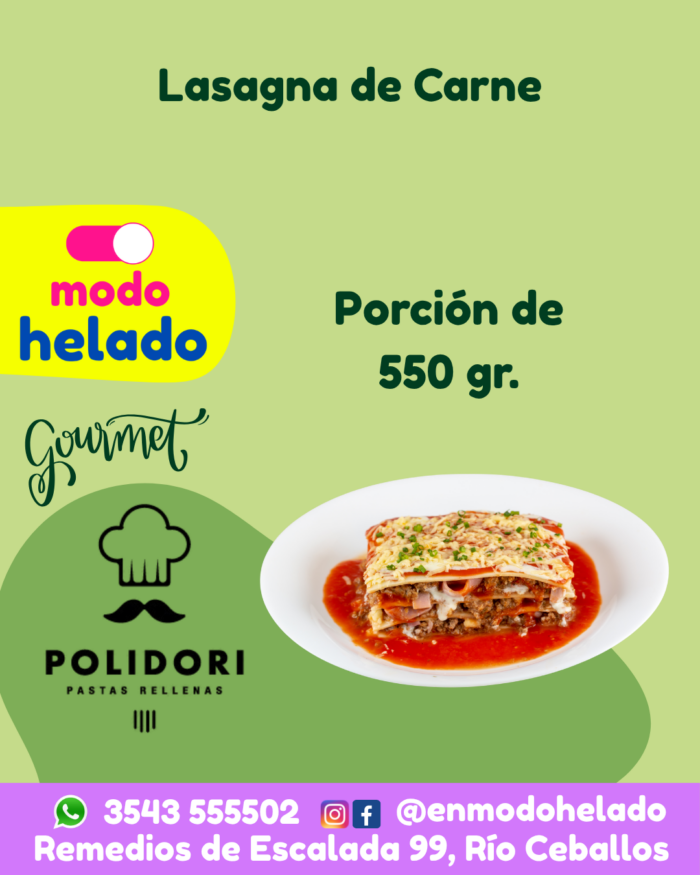 Lasagna de carne Polidori.