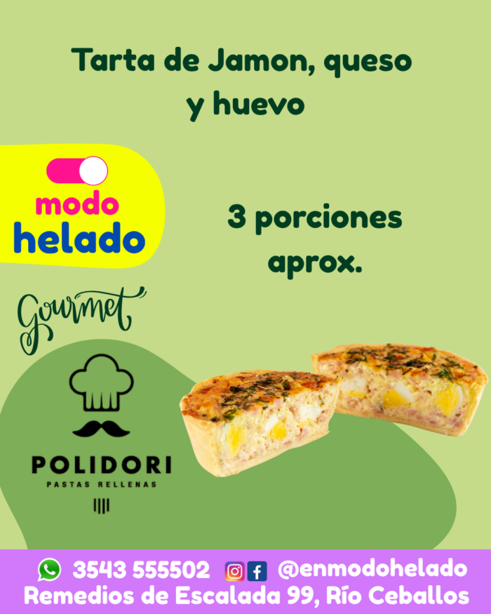 Tarta jamón, queso y huevo Polidori.