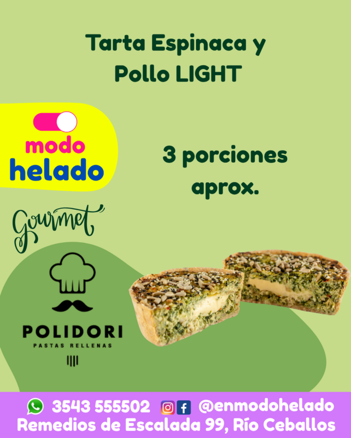 Tarta espinaca y pollo LIGHT Polidori.